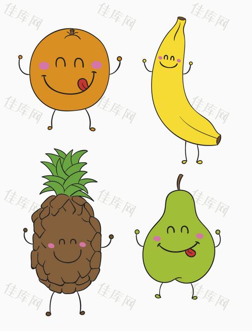 香蕉 菠萝 矢量香蕉 水果  