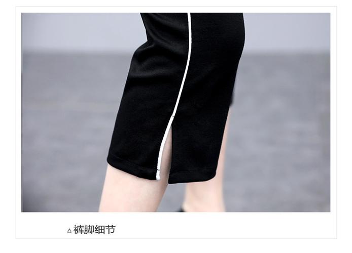 胖mm夏潮抖音掌商衣库同款街拍套装黑白色条纹衬衫t恤