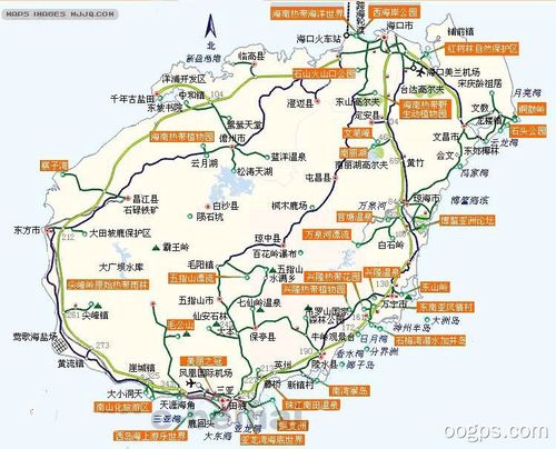 海南岛旅游示意图--旅游地图