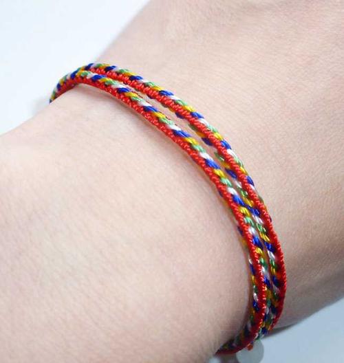 特价七彩本命年红绳子手链 手工编织 情侣 辟邪 保平安 转运批发