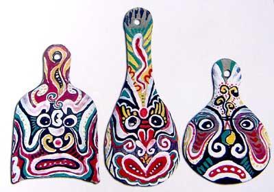 简笔画社火面具