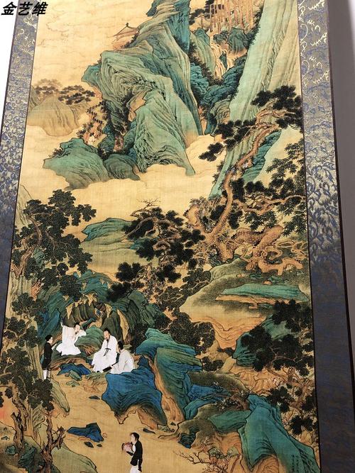 仇英桃源仙境仿古国画青山绿水卷轴挂轴玄关书房国画