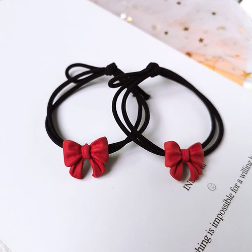 红色蝴蝶结小皮筋情侣发绳女学生韩版送男朋友闺蜜手
