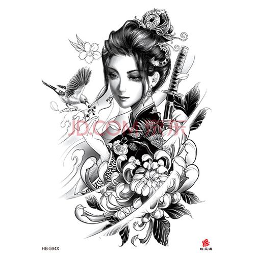 艺伎纹身贴 花臂男女纹身贴 人物花臂纹身贴 纹身贴 花臂 hb-594x 210