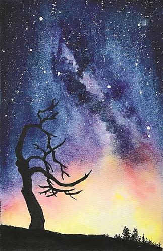 简笔画星空用水彩画视频教程 简笔画图片大全-蒲城教育文学网