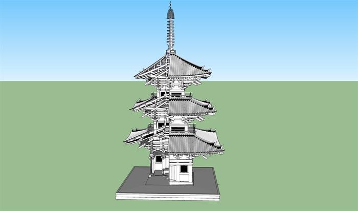 塔结构建筑设计su模型