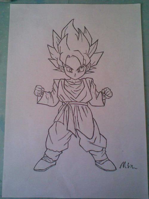 简笔画吧动漫人物简笔画画法之七龙珠孙悟空3等等简笔画 手绘 素描