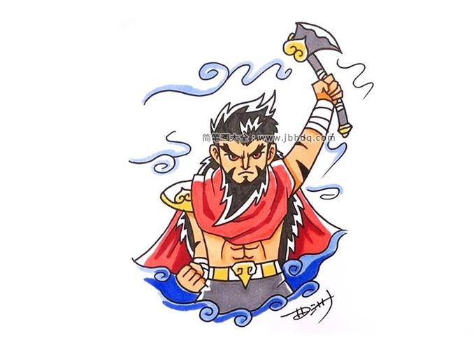 神话人物系列盘古简笔画图片