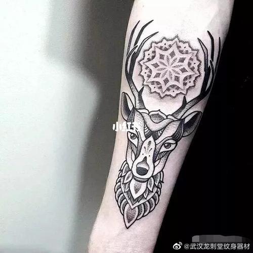 龙刺堂纹身刺青 #鹿头纹身# #麋鹿纹身_纹身_龙刺堂纹身刺青攻略_刺青