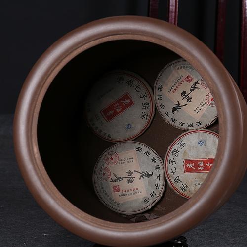 原矿紫砂茶叶罐大号普洱茶罐手工存储储罐防潮茶叶罐