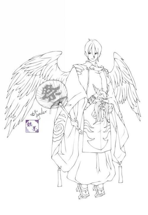 阴阳师 线稿 大天狗