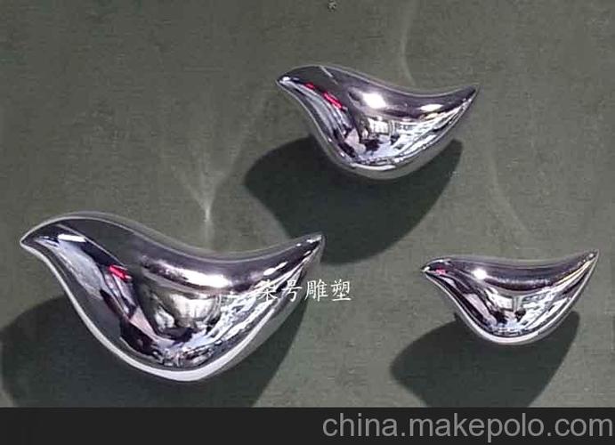 胖鸟 树脂电镀银鸟壁挂件 墙上装饰品 创意酒店鸟壁饰 抽象工艺品图片