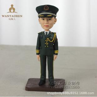 退伍军人特别纪念礼物手工制作人偶软陶真人定制公仔泥人定制娃娃
