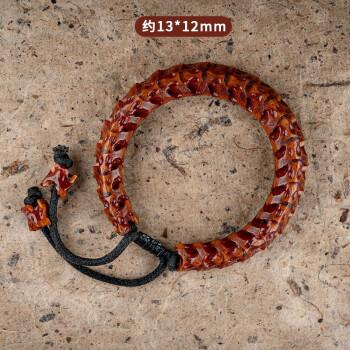 天然包浆老料蛇骨手串玉化回流骨头手链女男款佛珠珠礼物款式二约1312