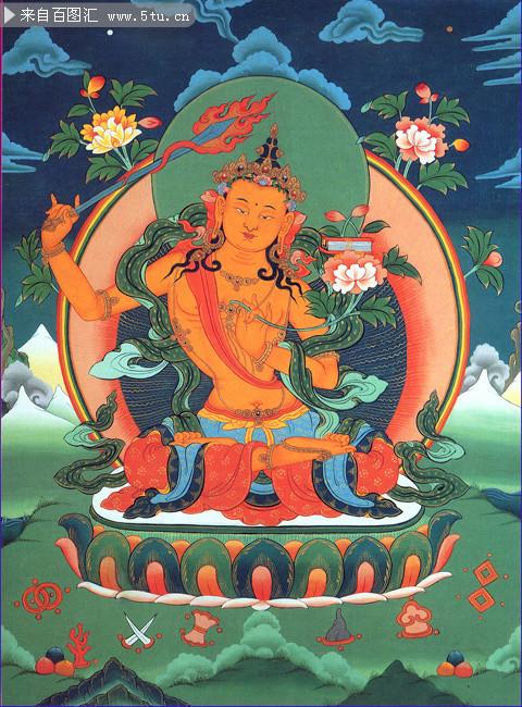 文殊菩萨唐卡画像