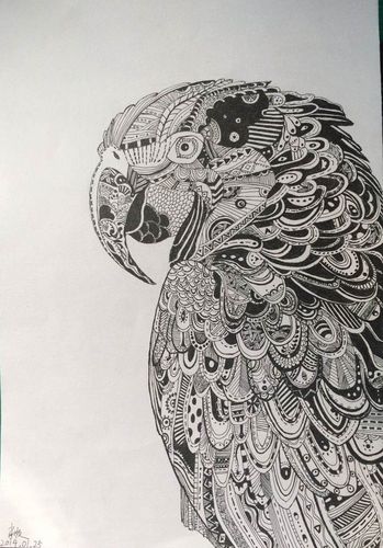 d职一班学生黑白装饰画欣赏