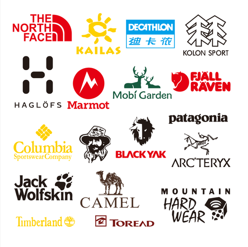 户外运动品牌logo标志大全服饰商标标识热转印微小墙贴