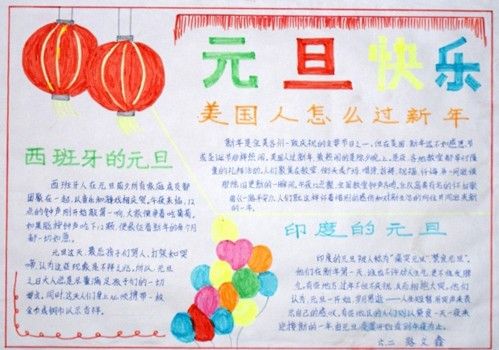 元旦手抄报大全