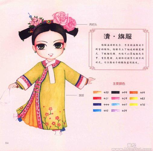 漫画教程最美中国娃娃色铅笔绘q版古风人物122p