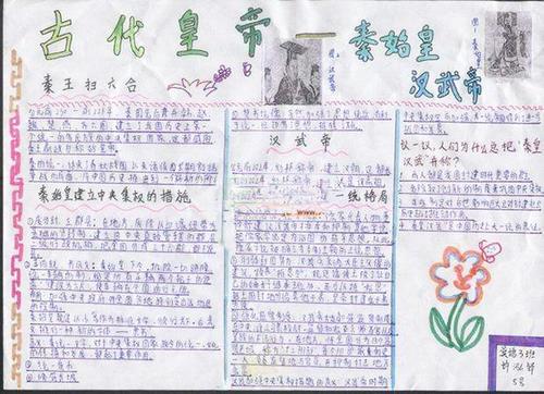 古代皇帝我心中的汉武帝手抄报