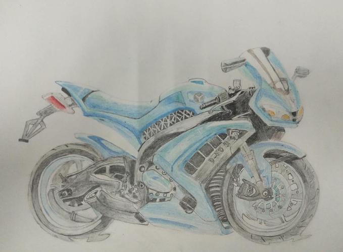 摩托车|纯艺术|彩铅|就是那个姑娘 - 原创作品 - 站酷