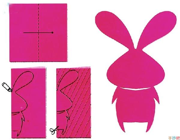 可爱兔子的剪纸步骤图解(图文教程)