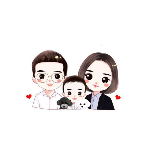 家庭头像合集,可爱一家三口图片设计,甜蜜幸福