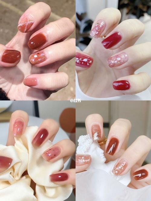 28款西柚色美甲合集7315冰透温柔气质美甲97 仙