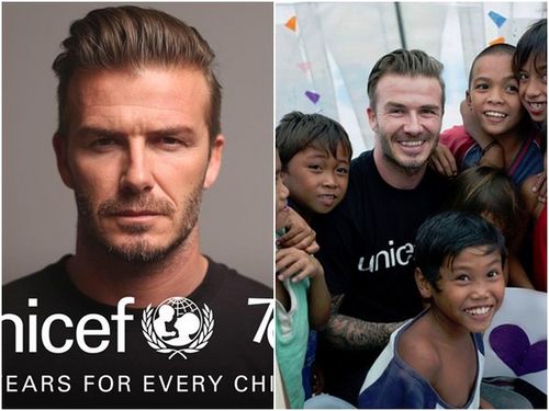 贝克汉热心公益形象深植人心.(图/翻摄自贝克汉脸书)