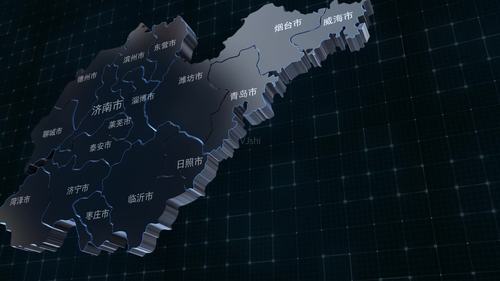 高科技蓝色3d山东地图视频背景_1920x1080_高清视频素材下载(编号