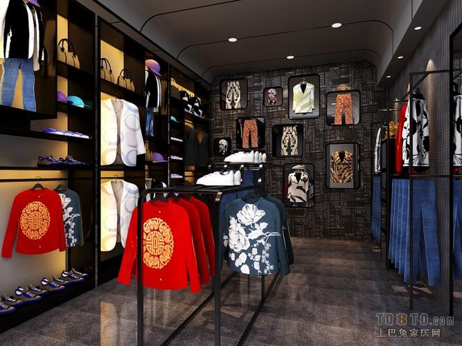 时尚潮流男装店铺设计图 – 设计本装修效果图