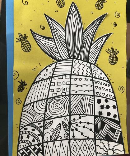 线描画《菠萝》