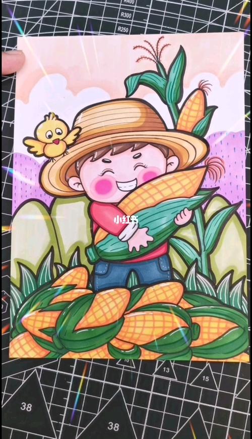 丰收主题画_儿童画_文化_绘画