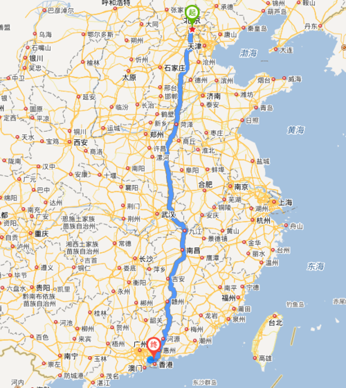 北京距离深圳有多远,要求按照一天骑行八小时多久能骑车到深圳