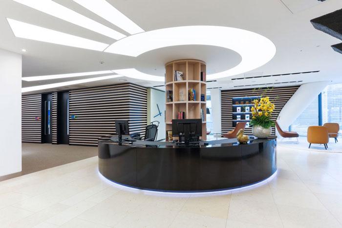 金融管理公司办公室前台装修设计效果图