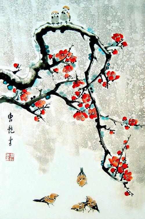 中国花鸟画梅花