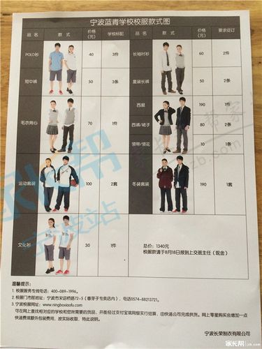 2015宁波蓝青学校校服反馈单