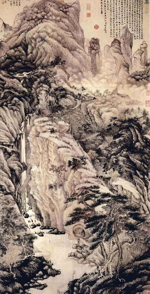 沈周庐山高图山水画欣赏