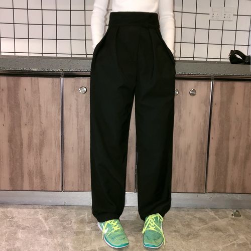 show thin and sagging feeling high waist loose thin pants simple