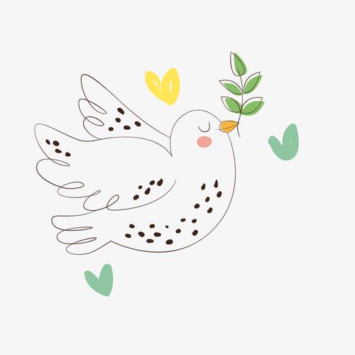 白色卡通鸽子矢量图