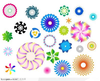 缤纷旋转图案装饰矢量素材