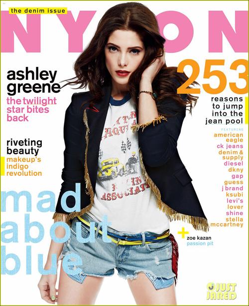阿什丽格林尼变身ol登《nylon》封面 大秀超长美腿