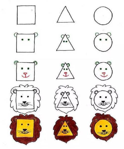 用图形画出小动物的简笔画(22款),真有趣!