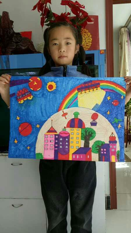 科学幻想 童趣无限——三其小学二至五年级科幻画展示