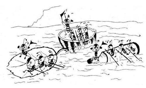 小蚂蚁过河看图写话