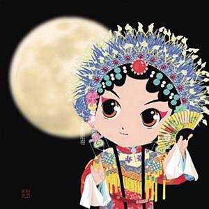 京剧人物形象插画元素中国戏曲京剧小报手抄报京剧头像情侣唯美古风