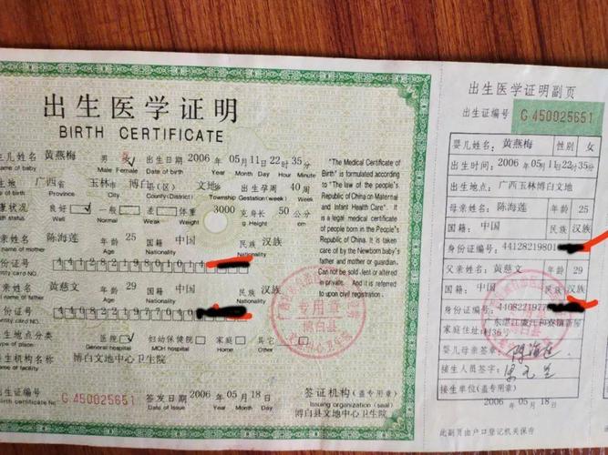 提醒博白文地医院多名孩子的出生证明还未领取