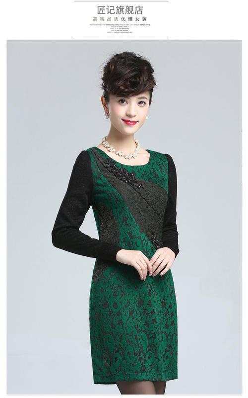 匠记中老年40-50岁妈妈装连衣裙大码中年女装35岁-45岁连衣裙秋装