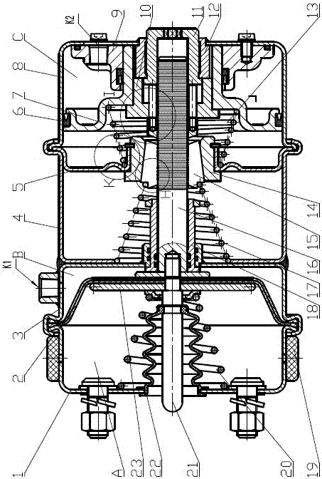 具有自锁式驻车机构的制动气室制造技术