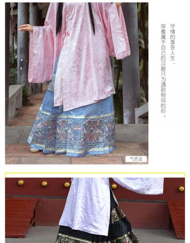 汉服雀灵明制妆花马面裙长袄多色日常春夏秋款 藏青色